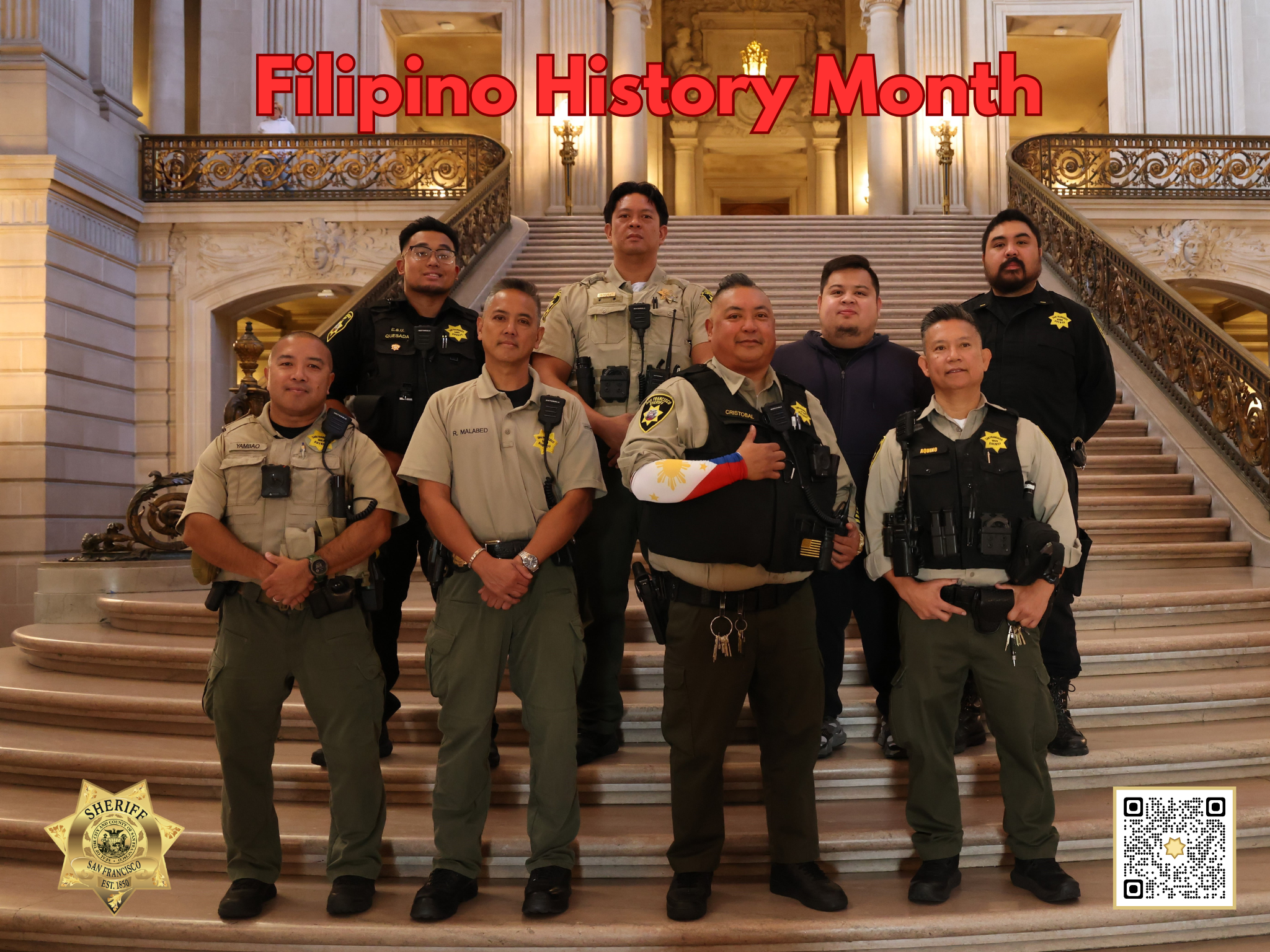 The Sheriff's Office wishes all of our Pinoy colleagues, friends, and families a happy Filipino History Month!